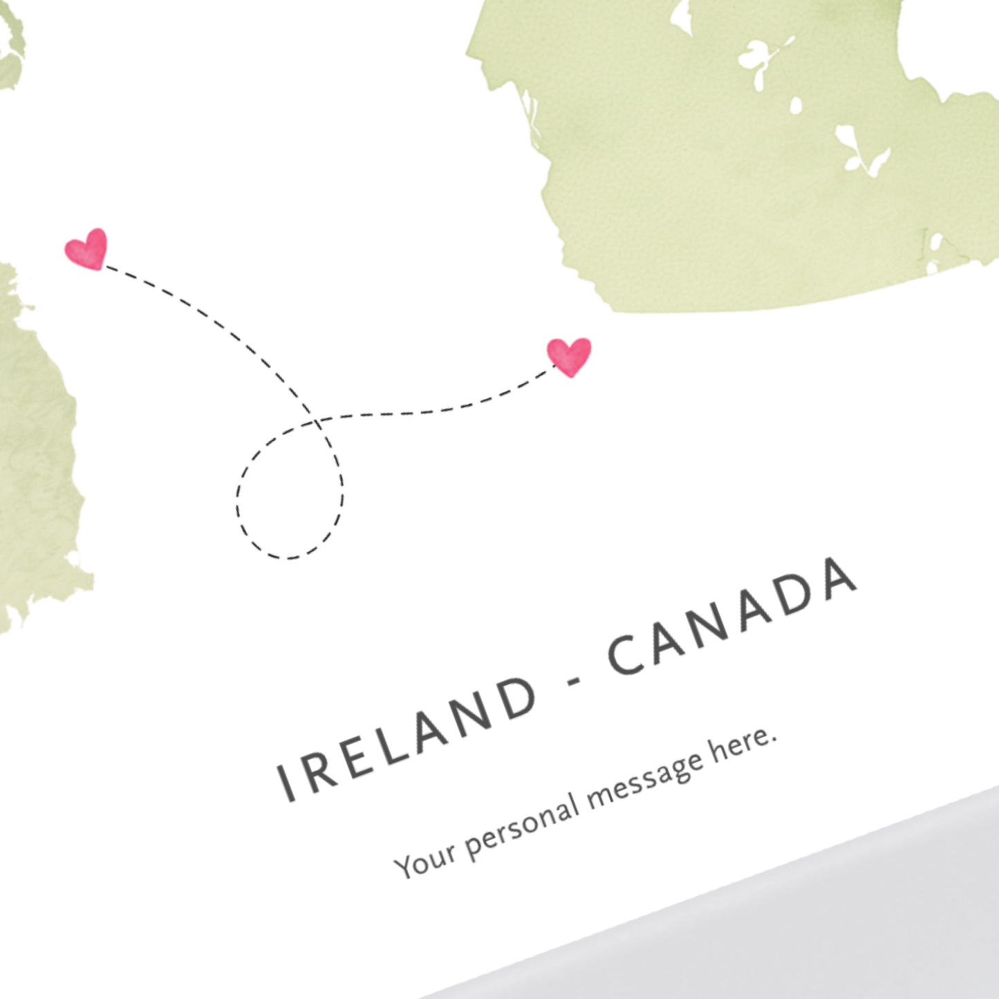 Ireland to canada personalised print detail