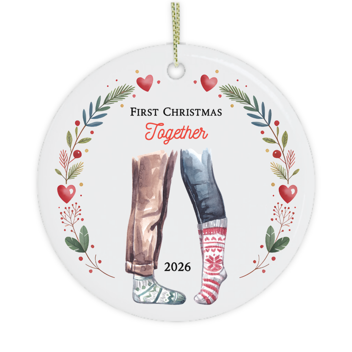 First Christmas Together Christmas decoration gift for a couple on white background