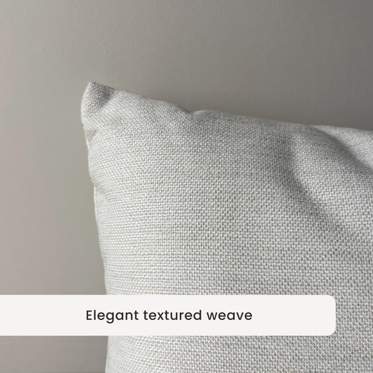 textured linen cushion detail up close