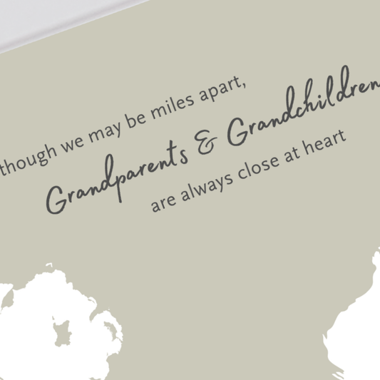 Ireland to Australia Map Print | Long Distance Gift | Grandparents and grandchildren