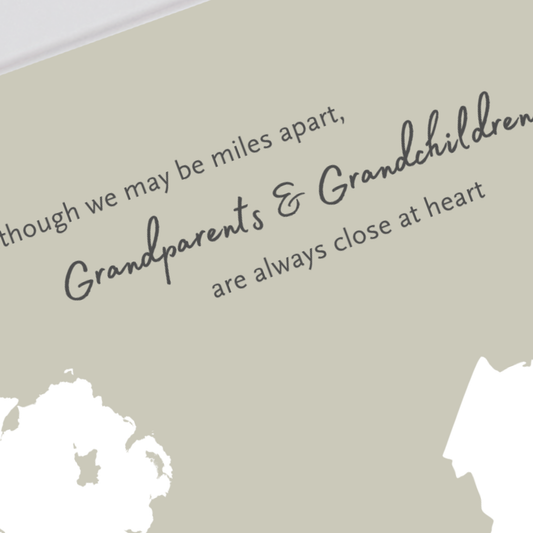 Ireland to canada Map Print | Long Distance Gift | Grandparents and grandchildren