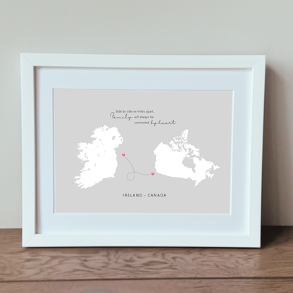 Ireland_to_canada_family_gift_print_with_always_connected_by_heart_quote_white_frame