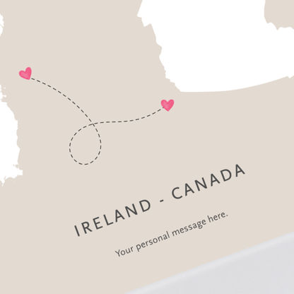 Ireland to Canada Home Map Print | Irish Emigration Gift