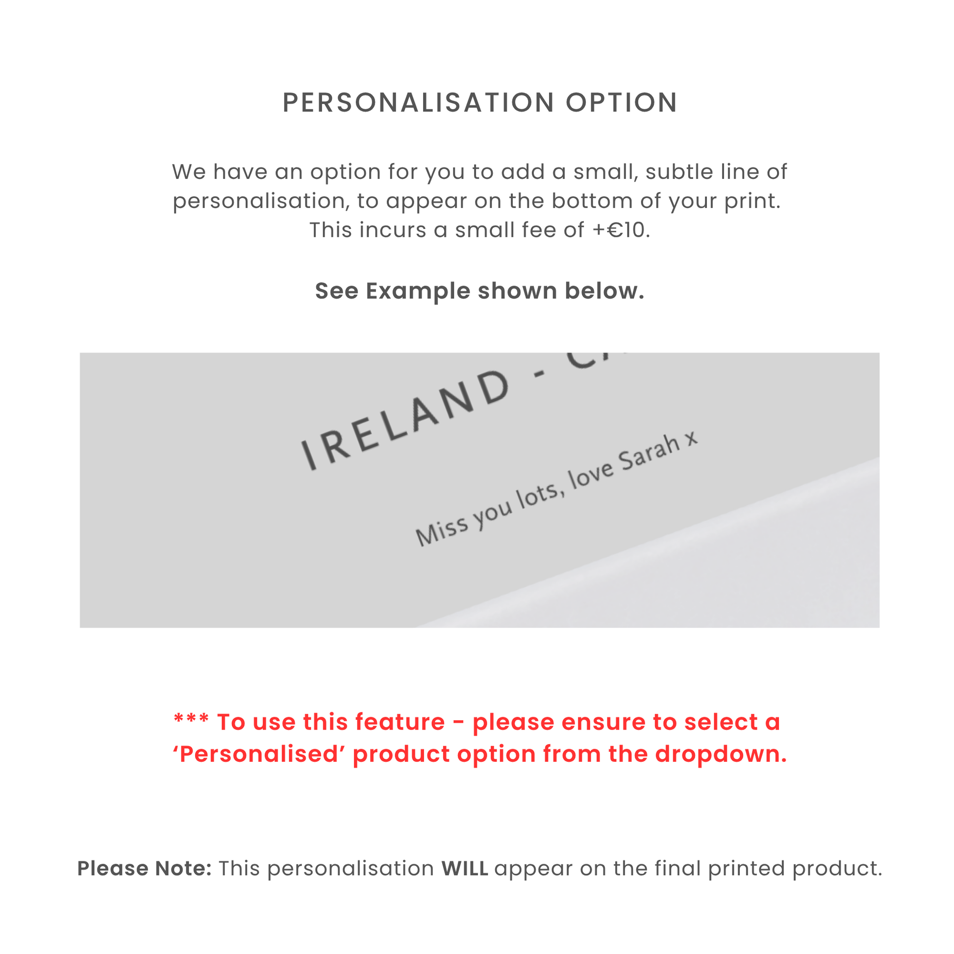 Willow and moon personalisation option