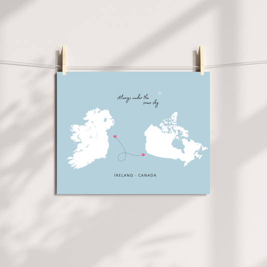 always-under-the-same-sky-map-print_ireland to canada