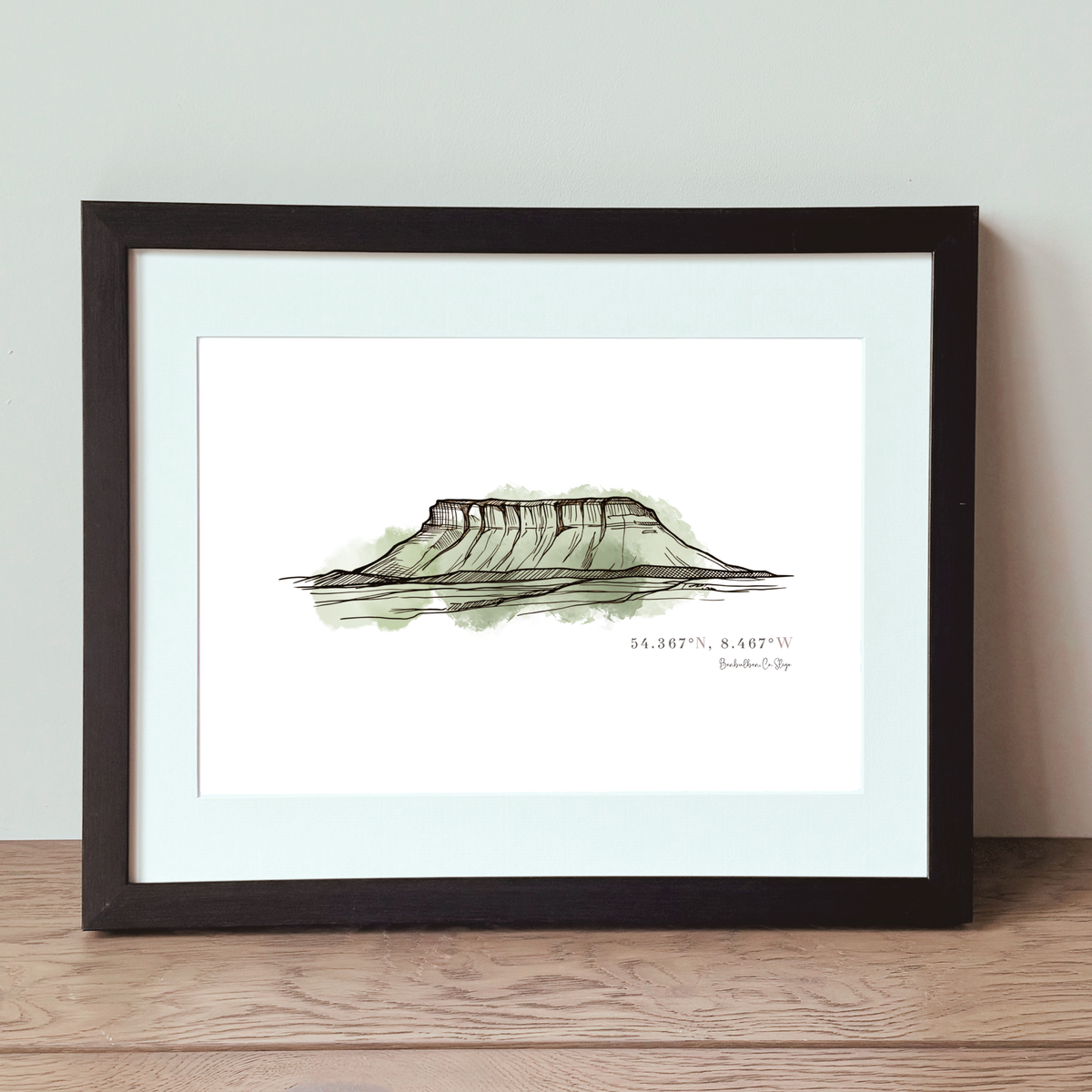 Benbulben Sligo landscape print displayed in a black frame