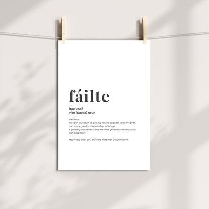Irish housewarming gift featuring the word Fáilte