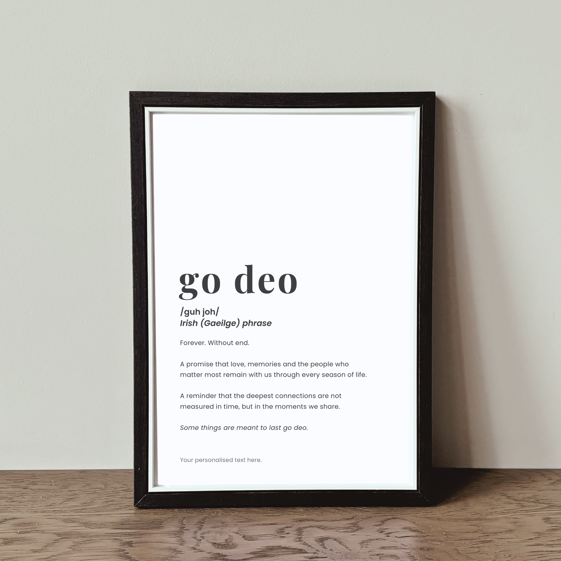 framed-go-deo-definition-print irish wedding gift