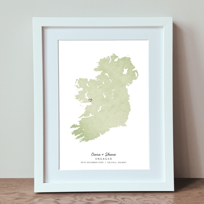 framed-ireland-engagement-keepsake print personalised gift