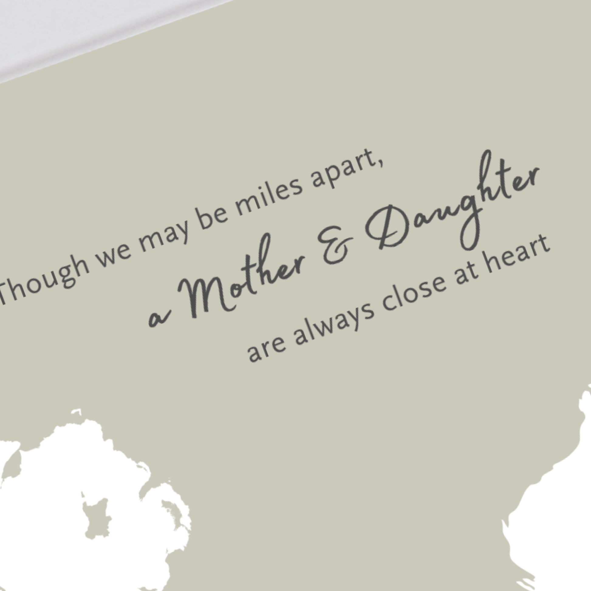 Ireland to Australia mother and daughter gift with heartfelt quote close at heart close-up