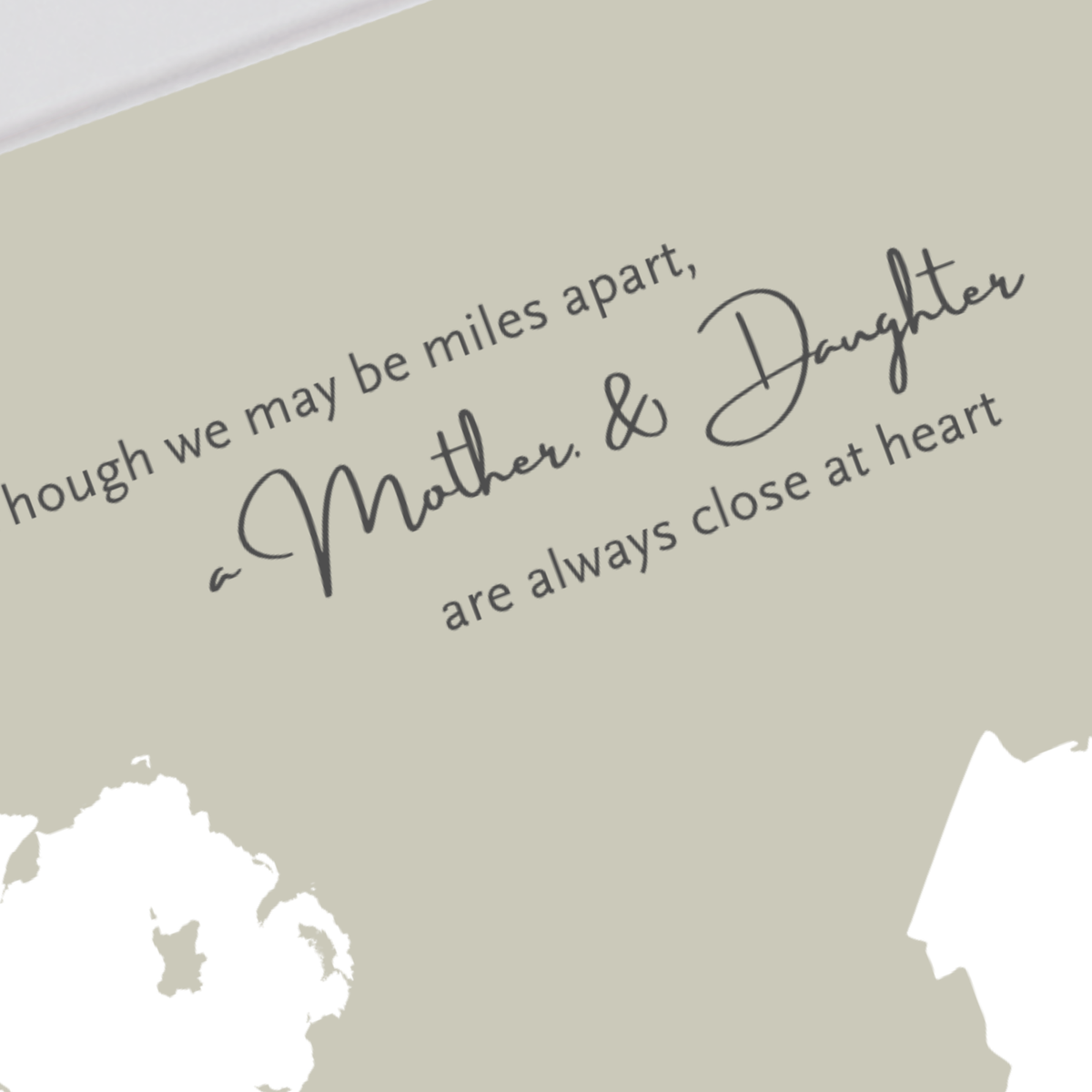 Ireland to canada mother and daughter gift with heartfelt quote close at heart close-up
