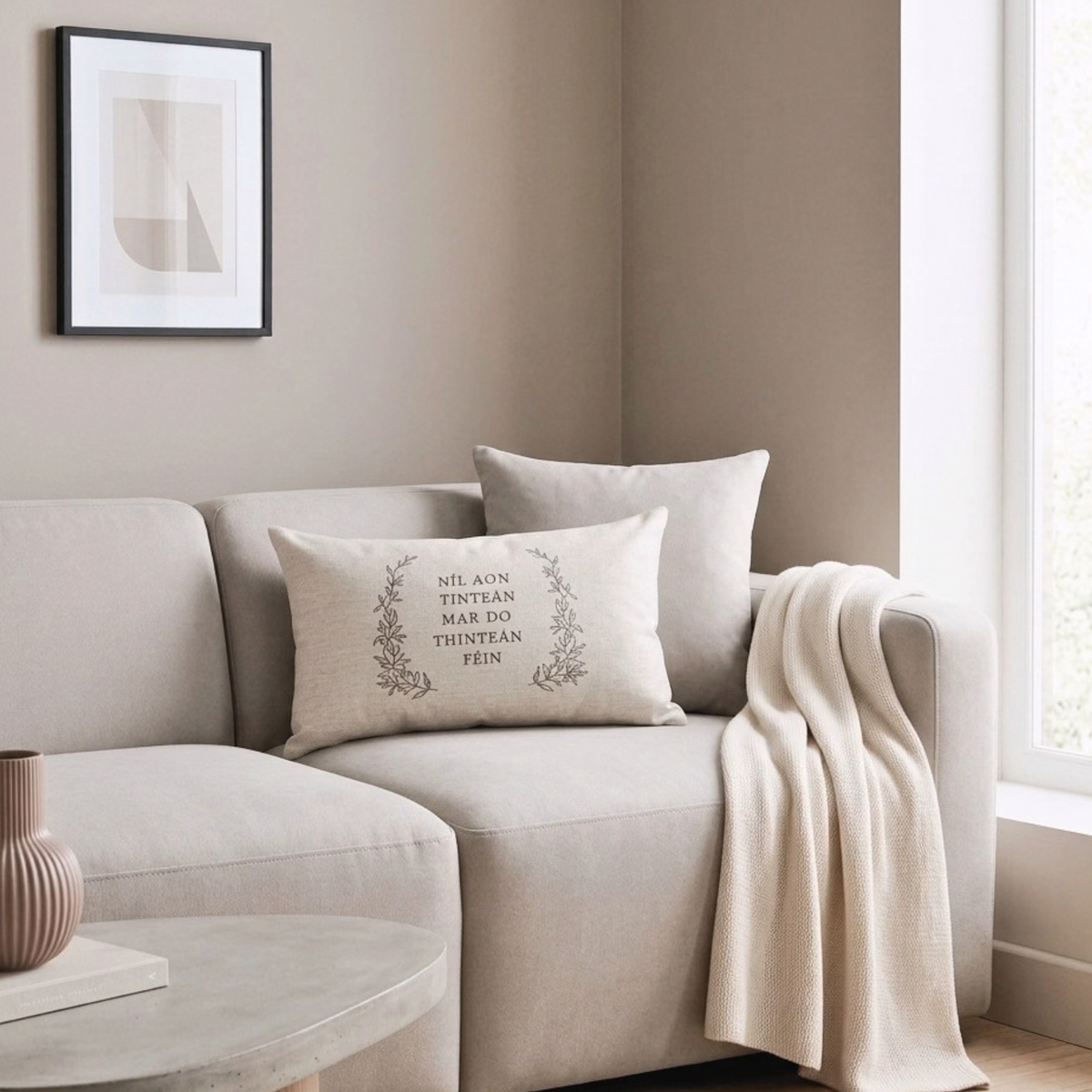 irish-language-cushion-there-is-no-place-like-home irish family gift