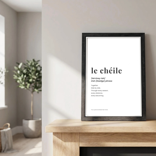le-cheile-wall-art-living-room a3 print irish wedding gift