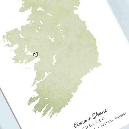 framed-ireland-engagement-print personalised gift