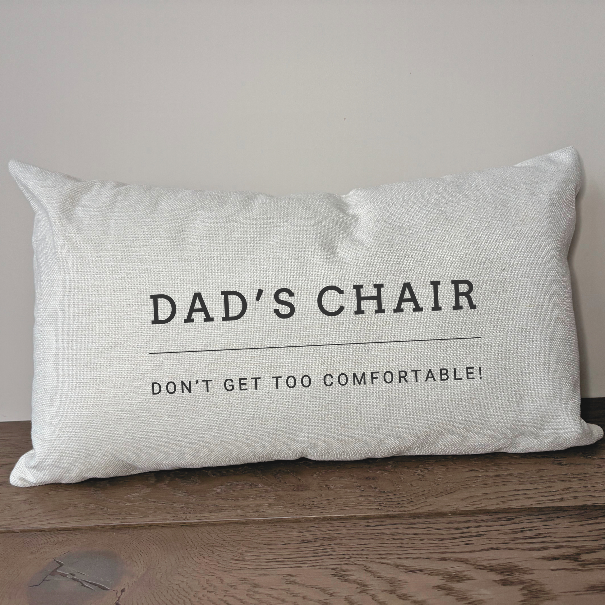  'DAD'S CHAIR' rectangle linen cushion gift 