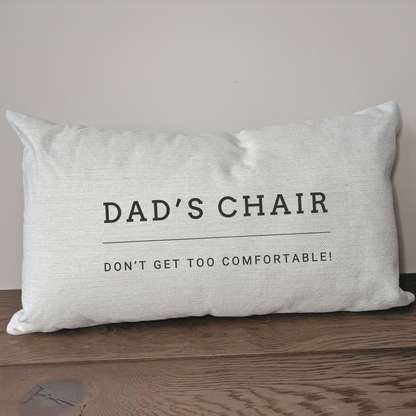  'DAD'S CHAIR' rectangle linen cushion gift 